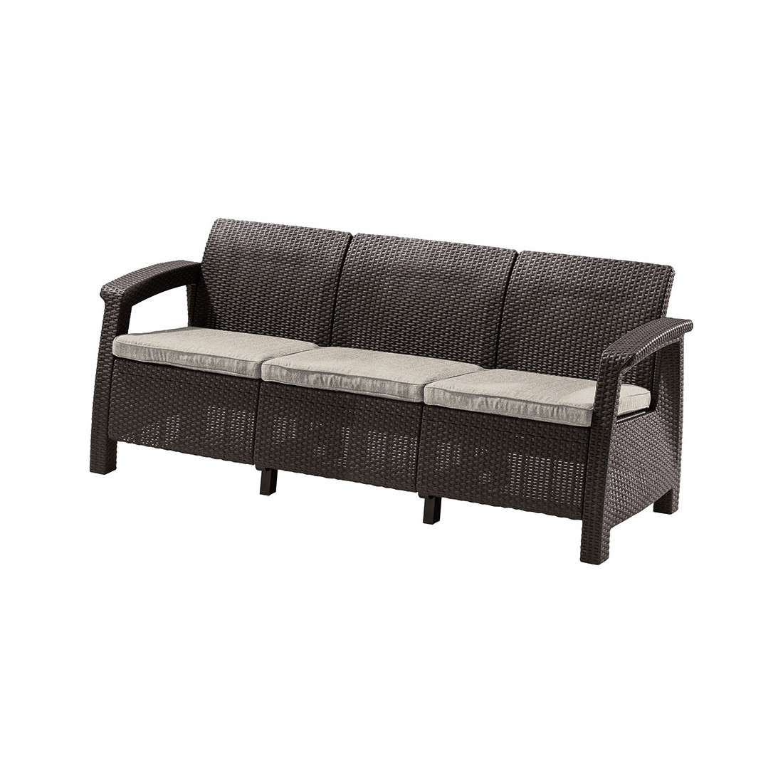 Trzyosobowa kanapa na balkon lub taras CORFU LOVE SEAT MAX Brown