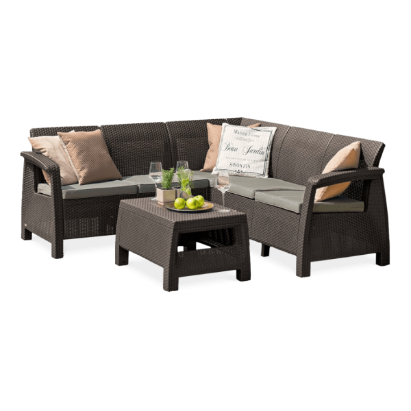 CORFU RELAX CORNER SOFA BROWN