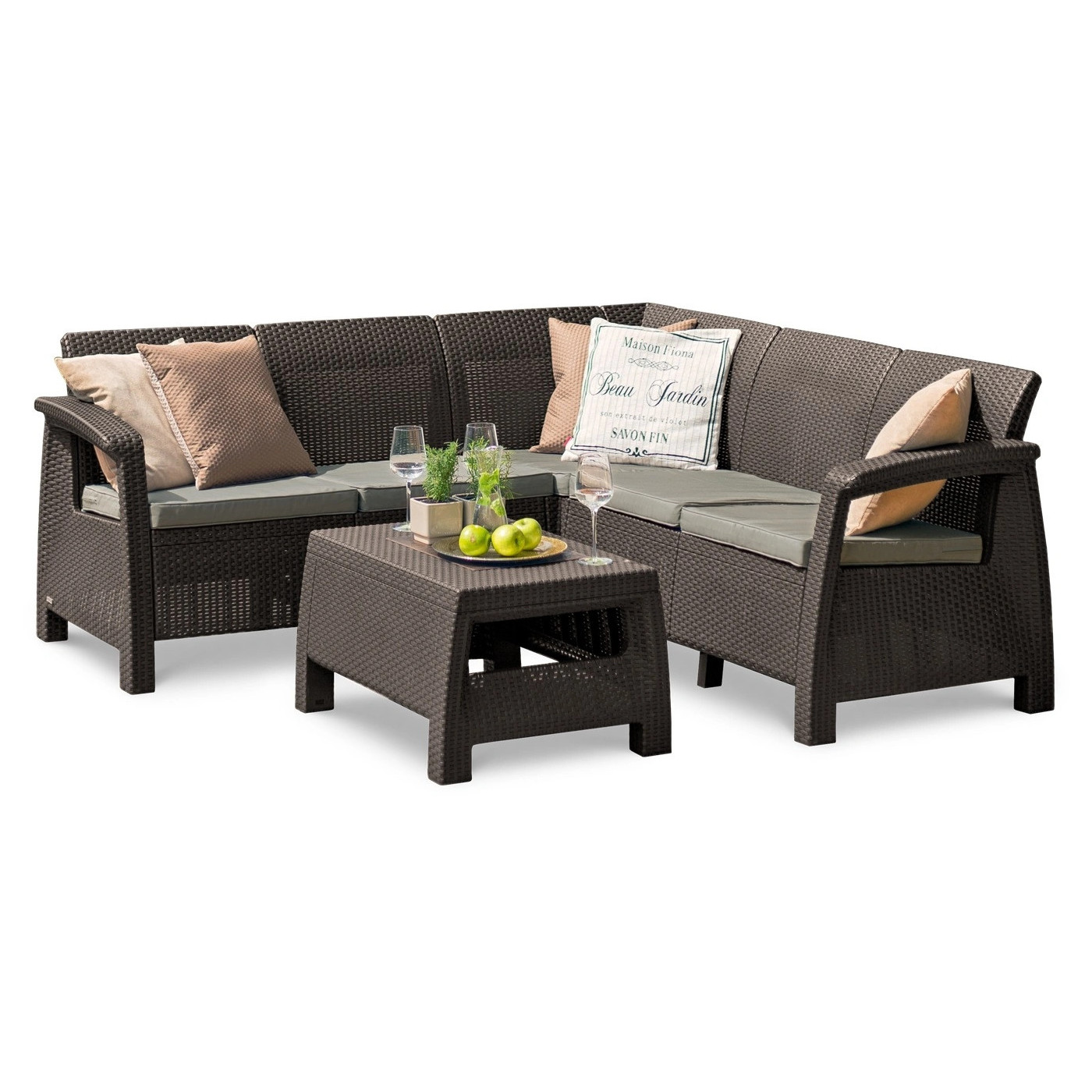 CORFU RELAX CORNER SOFA BROWN