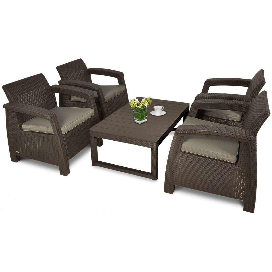 CORFU QUATTRO/LYON ZESTAW BROWN