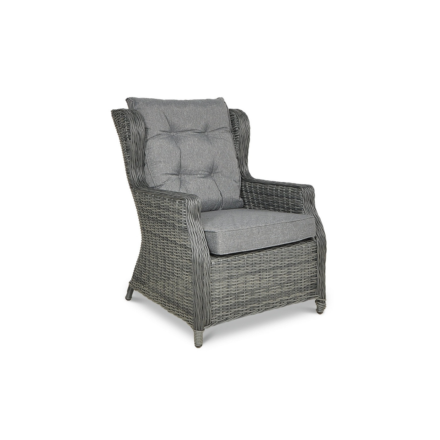 Fotel z zestawu TRIVENTO Dining 3 + pufy dark grey