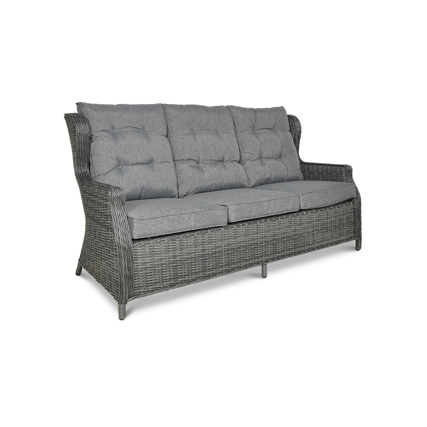 Kanapa z zestawu TRIVENTO Dining 3 + pufy dark grey