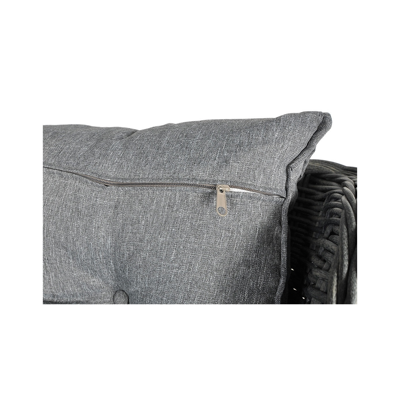 Szczegóły kanapy z zestawu TRIVENTO Dining 3 + pufy dark grey