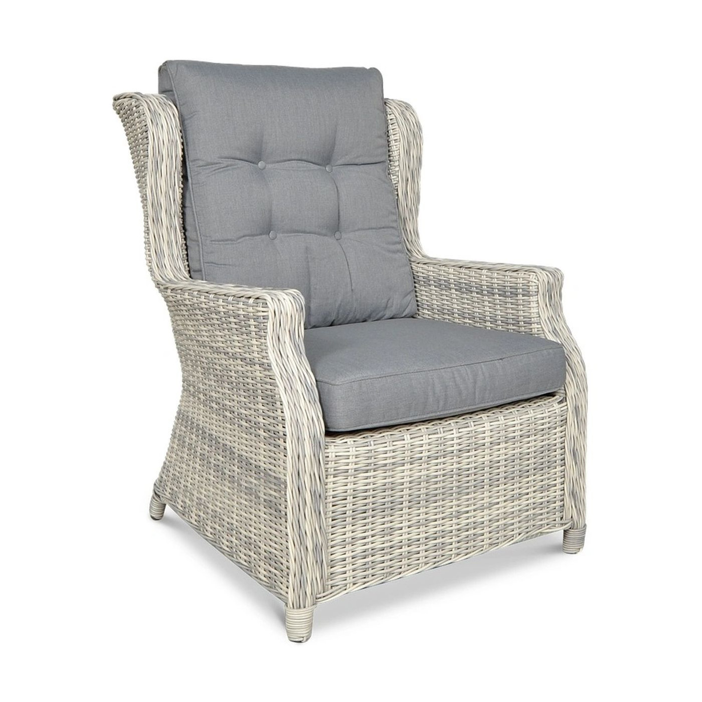 fotel Meble technorattanowe TRIVENTO 3 + PUFY White Grey - Focus Garden