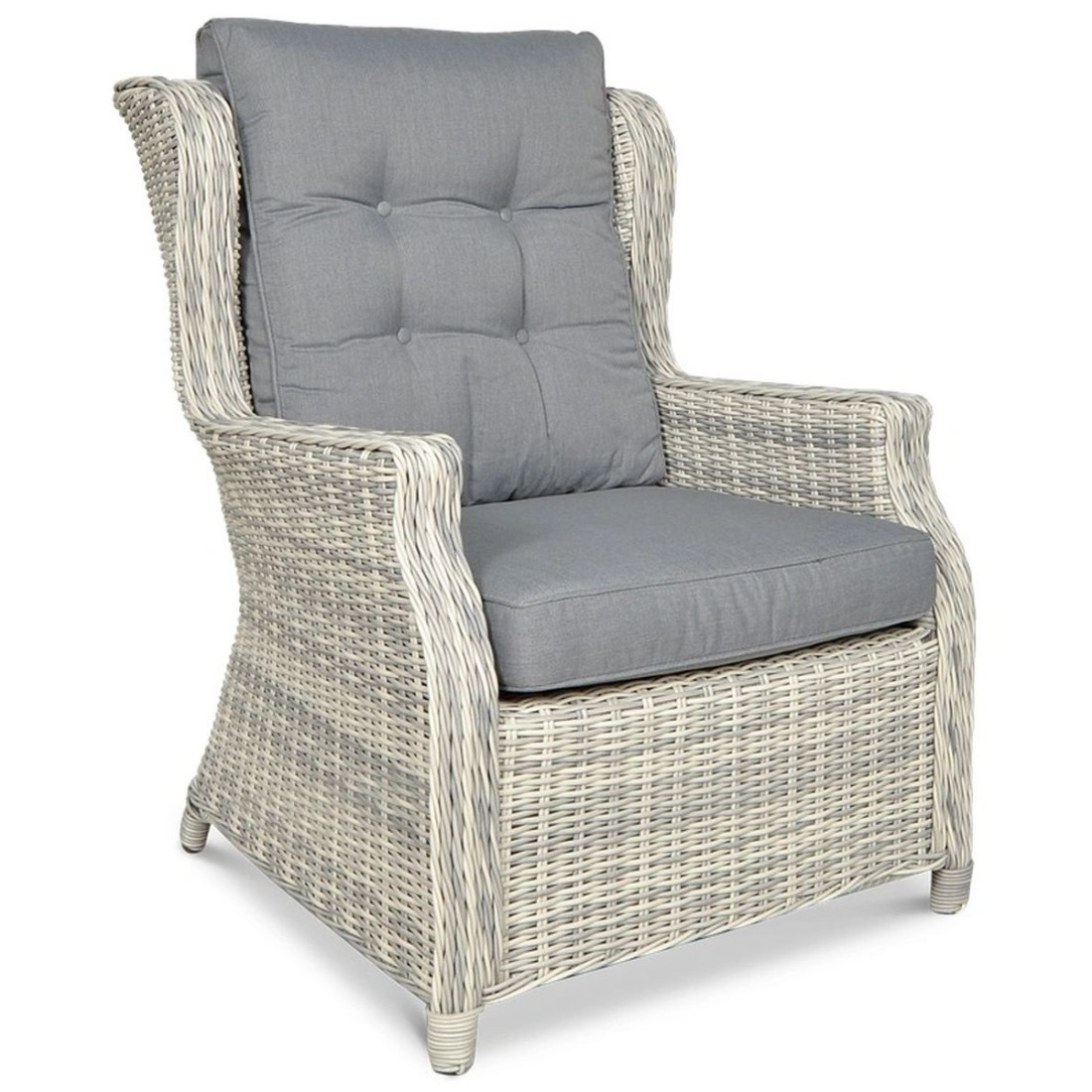 fotel Meble technorattanowe TRIVENTO 3 + PUFY White Grey - Focus Garden