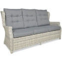 kanapa Meble technorattanowe TRIVENTO 3 + PUFY White Grey - Focus Garden
