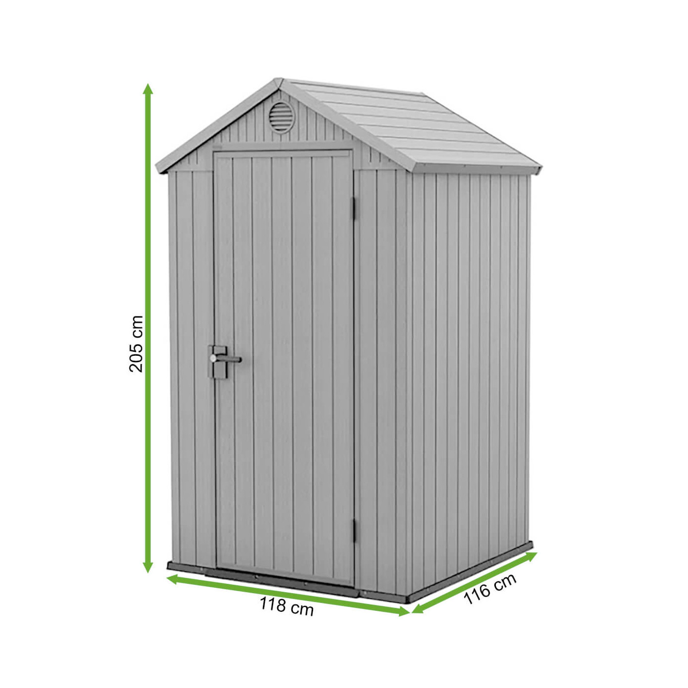 Rycina z wymiarami narzędziowni DARWIN 4x4 od firmy Keter