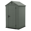 Domek ogrodowy DARWIN 4x4 w zielonym kolorze wykonany z tworzywa sztucznego