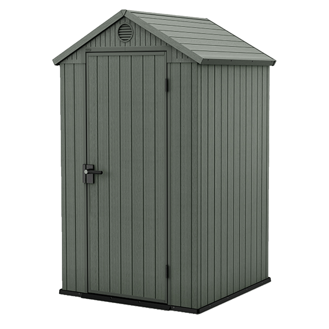 Domek ogrodowy DARWIN 4x4 w zielonym kolorze wykonany z tworzywa sztucznego