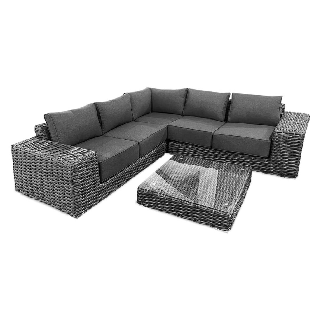 Zestaw mebli ogrodowych VEGA CAFFE w ciemno-szarym kolorze