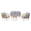 Zestaw ogrodowy FORTE CAFFE Nature składający się z sofy, foteli i stolika