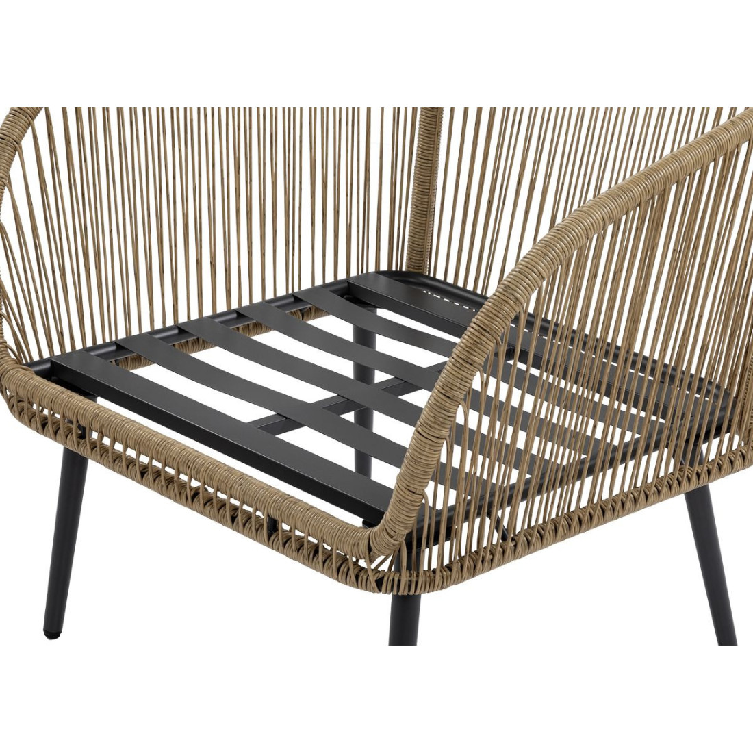 zbliżenie na konstrukcję fotela ogrodowego z zestawu forte caffe