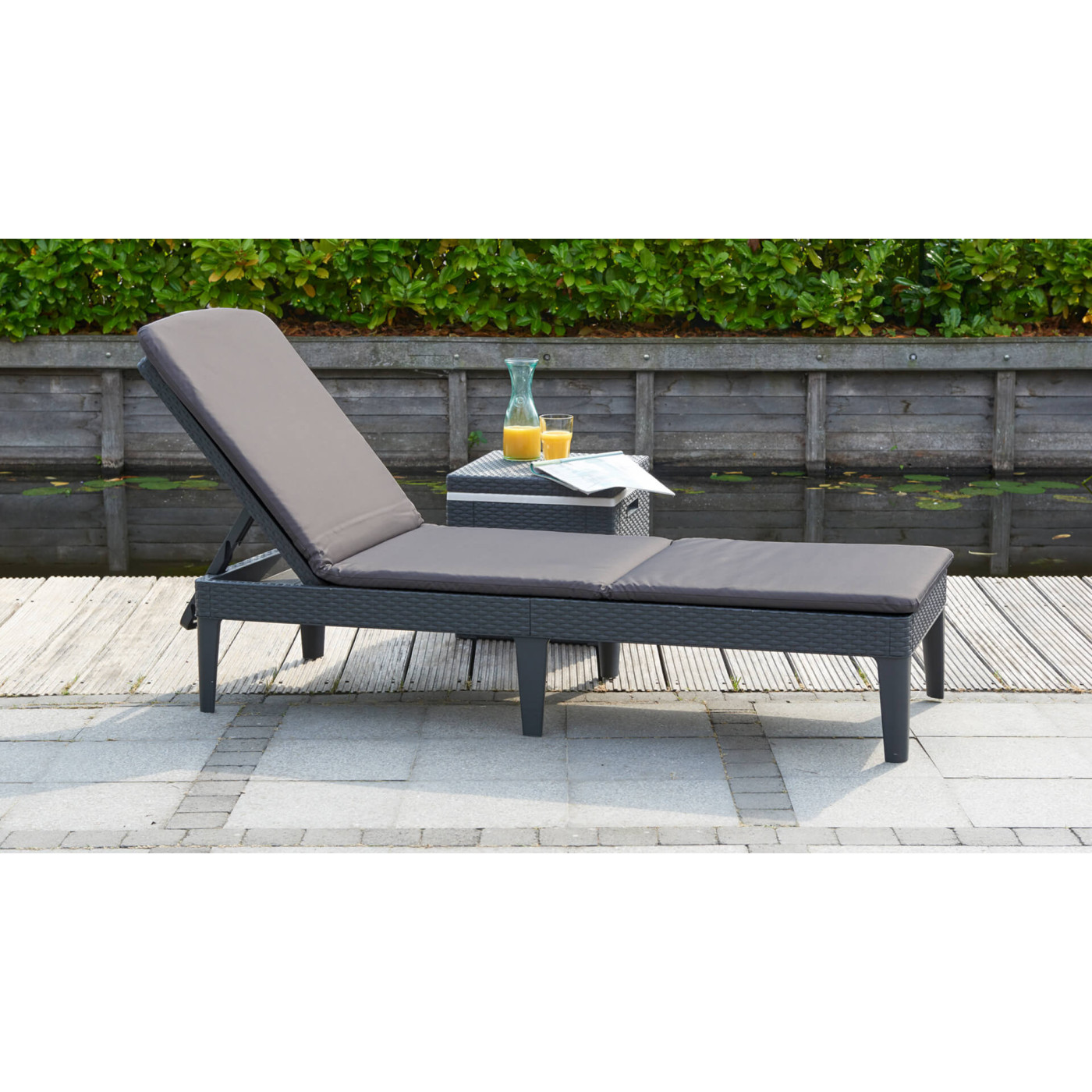 JAIPUR DECK CHAIR GRAPHITE + CUSHION