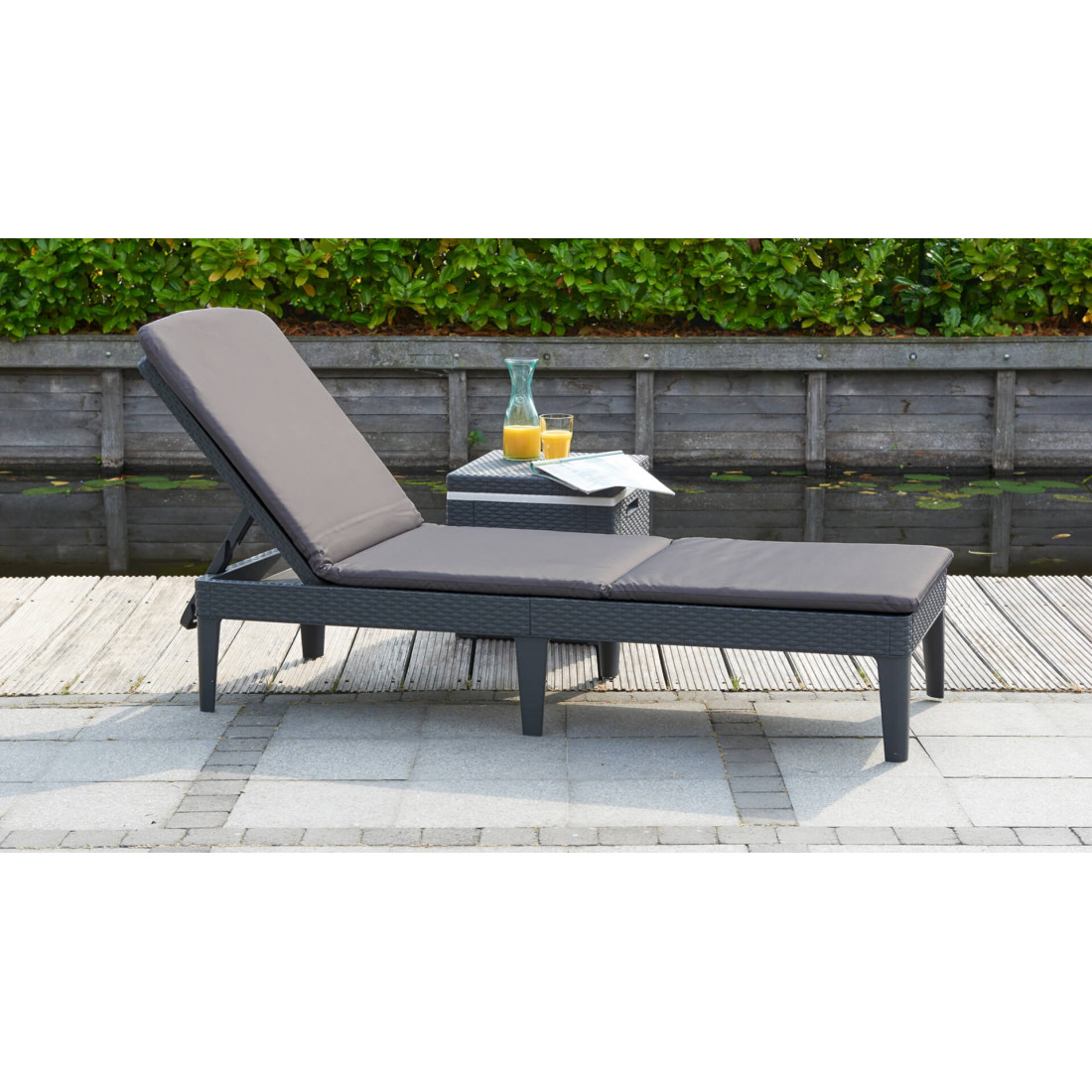 JAIPUR DECK CHAIR GRAPHITE + CUSHION