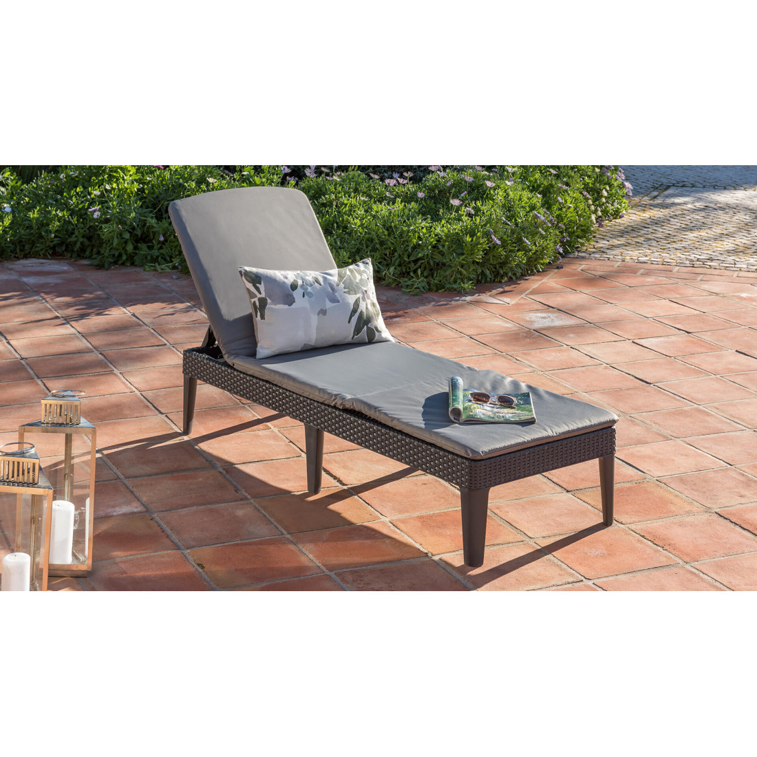 JAIPUR DECK CHAIR GRAPHITE + CUSHION