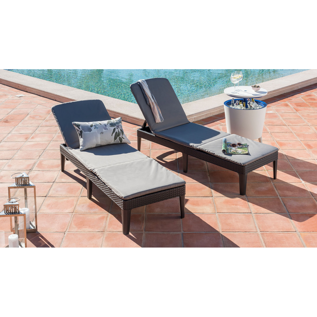 JAIPUR DECK CHAIR GRAPHITE + CUSHION