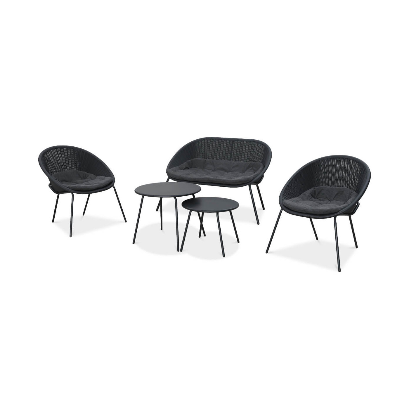 Zestaw do ogrodu: sofa, fotele, stoliki kawowe