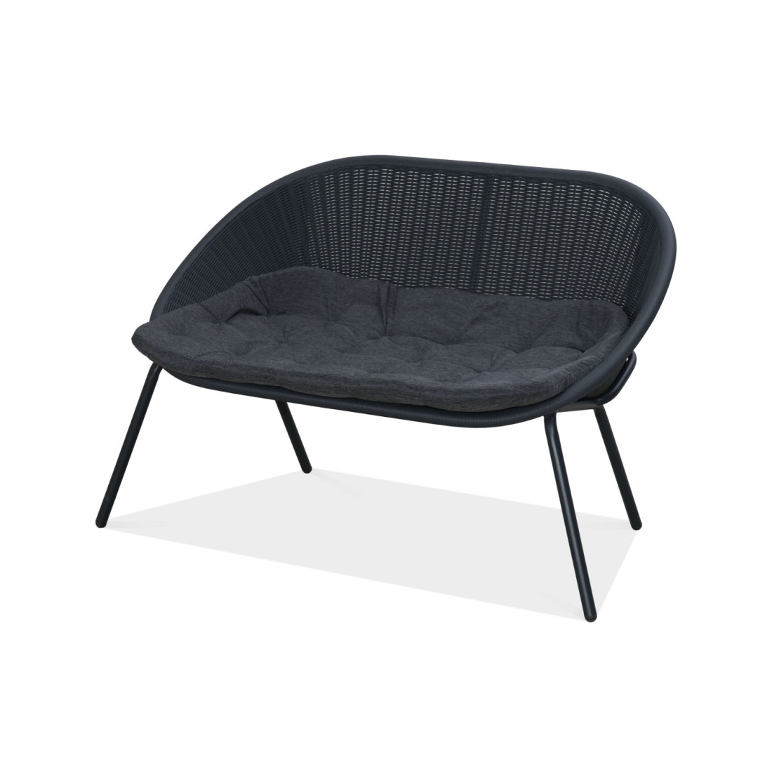 Dwuosobowa sofa na taras z zestawu AMBER CAFFE Graphite