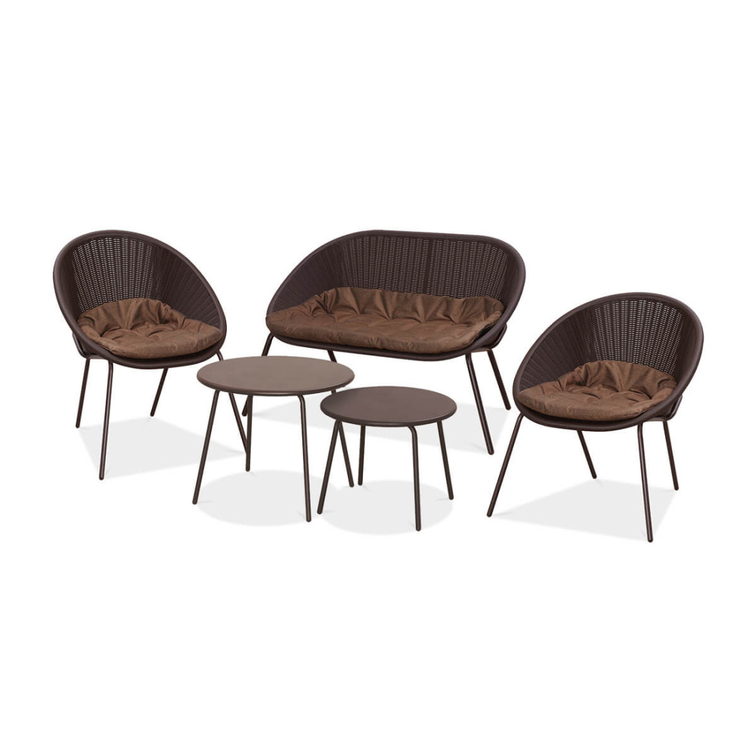 Zestaw do ogrodu: sofa, fotele, stoliki kawowe