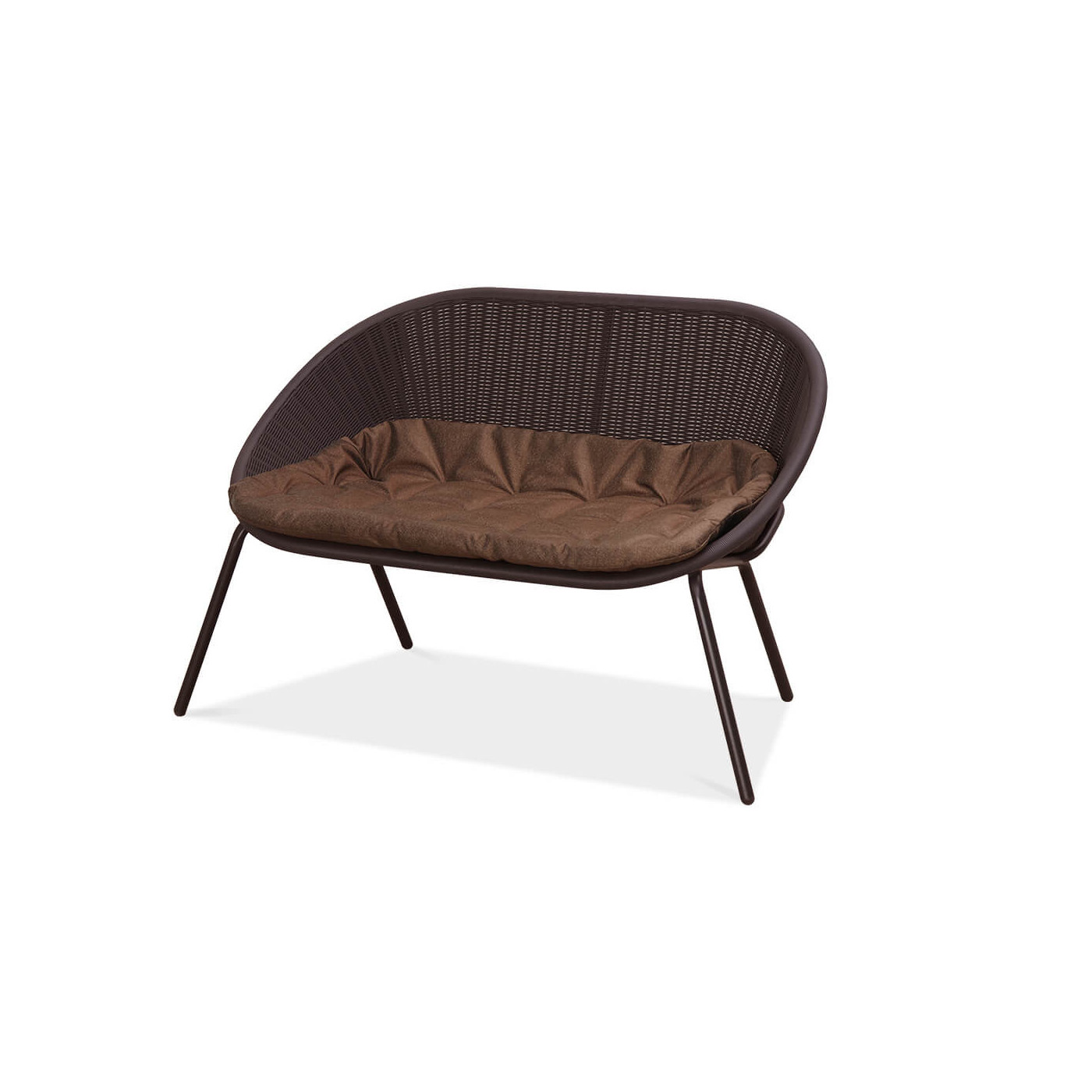 Dwuosobowa sofa na taras z zestawu AMBER CAFFE brown