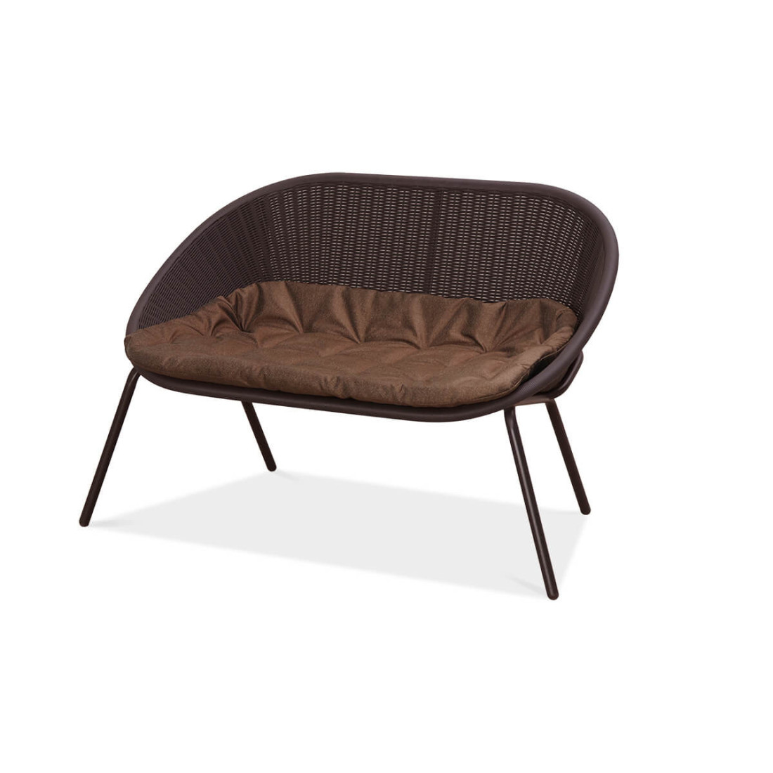 Dwuosobowa sofa na taras z zestawu AMBER CAFFE brown