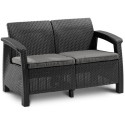 CORFU LOVE SEAT SOFA GRAPHITE