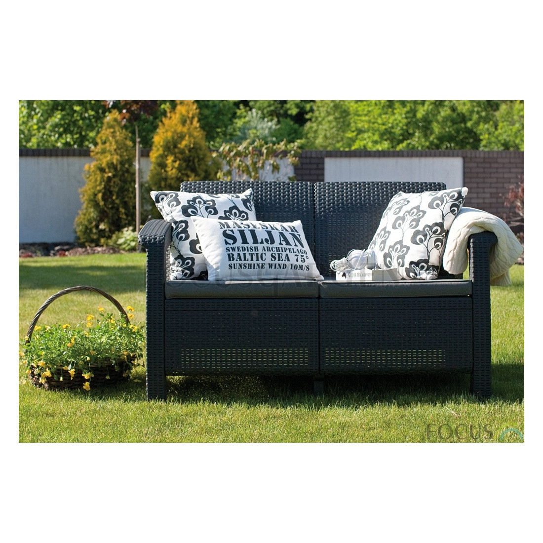 CORFU LOVE SEAT SOFA GRAPHITE