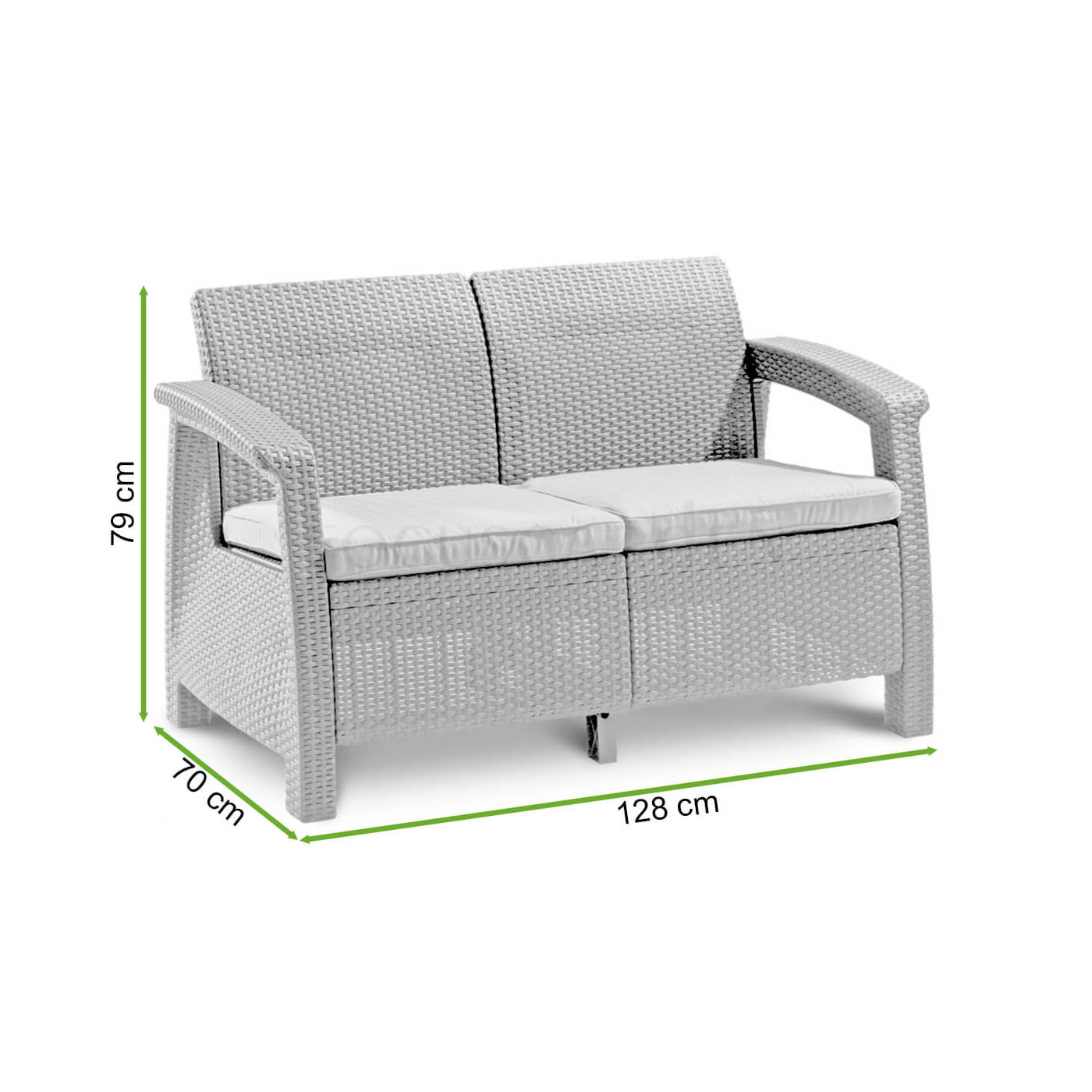 CORFU LOVE SEAT SOFA GRAPHITE