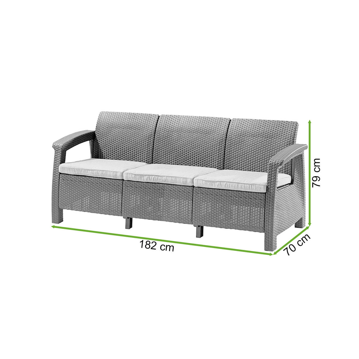 CORFU LOVE SEAT MAX SOFA GRAPHITE