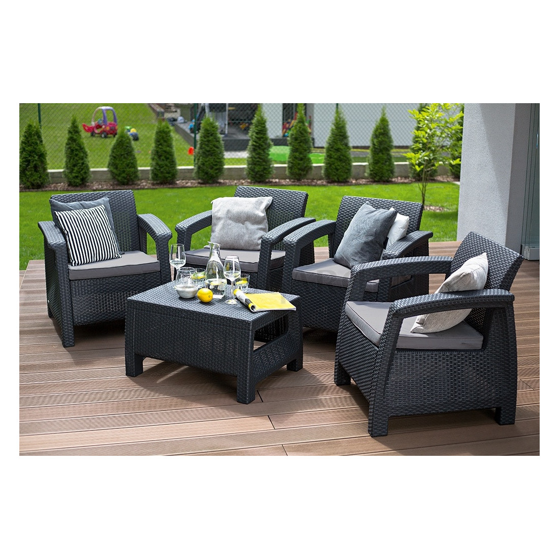 CORFU QUATTRO ZESTAW GRAPHITE