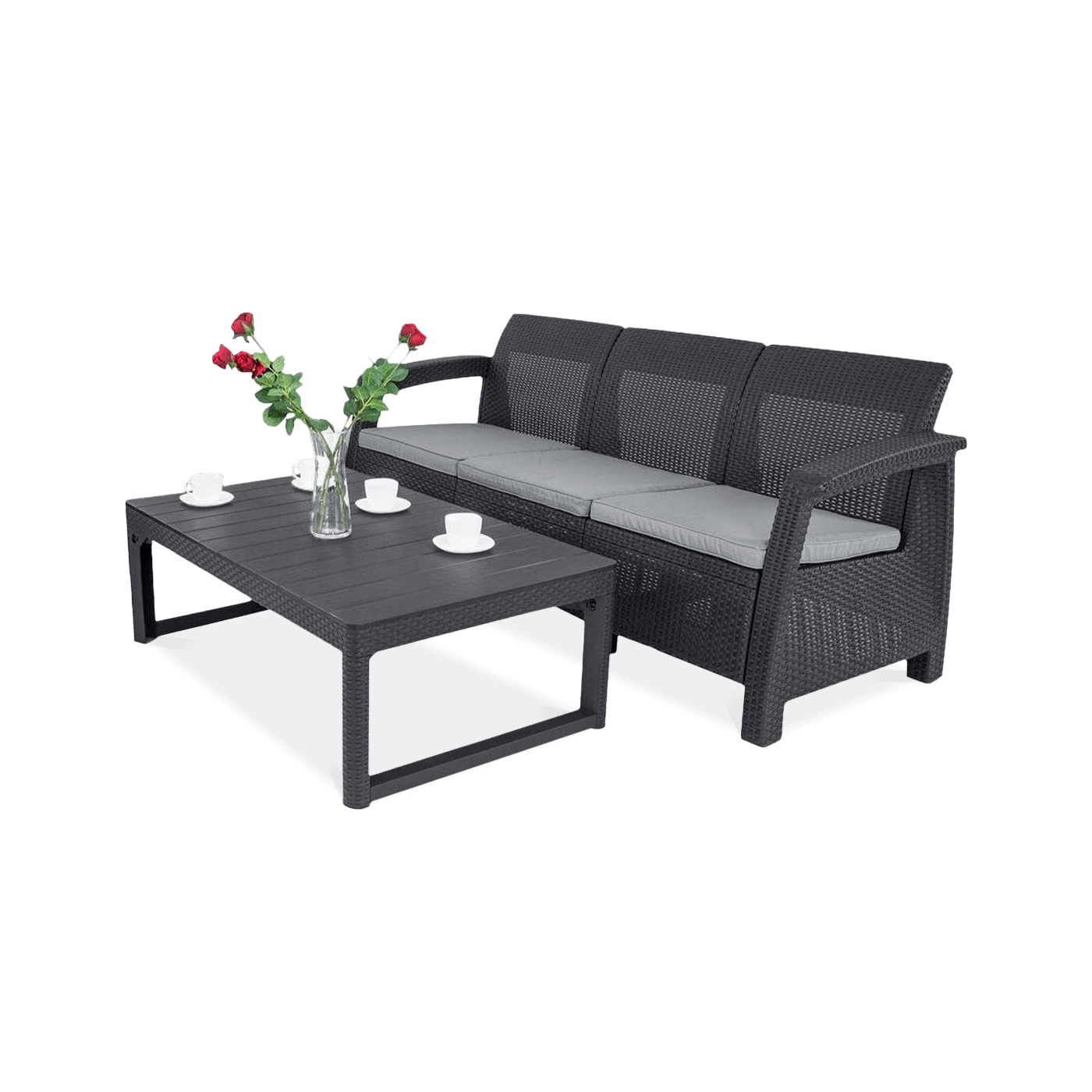 CORFU SOFA MAX/LYON ZESTAW GRAPHITE