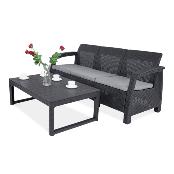 CORFU SOFA MAX/LYON ZESTAW GRAPHITE