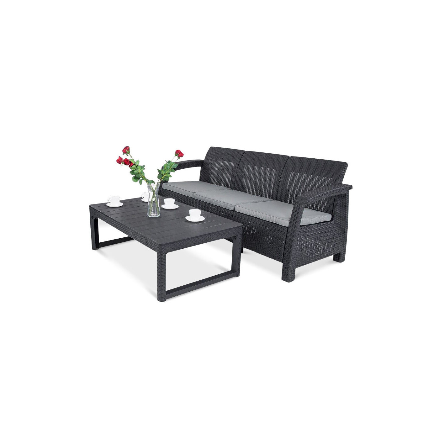 CORFU SOFA MAX/LYON ZESTAW GRAPHITE