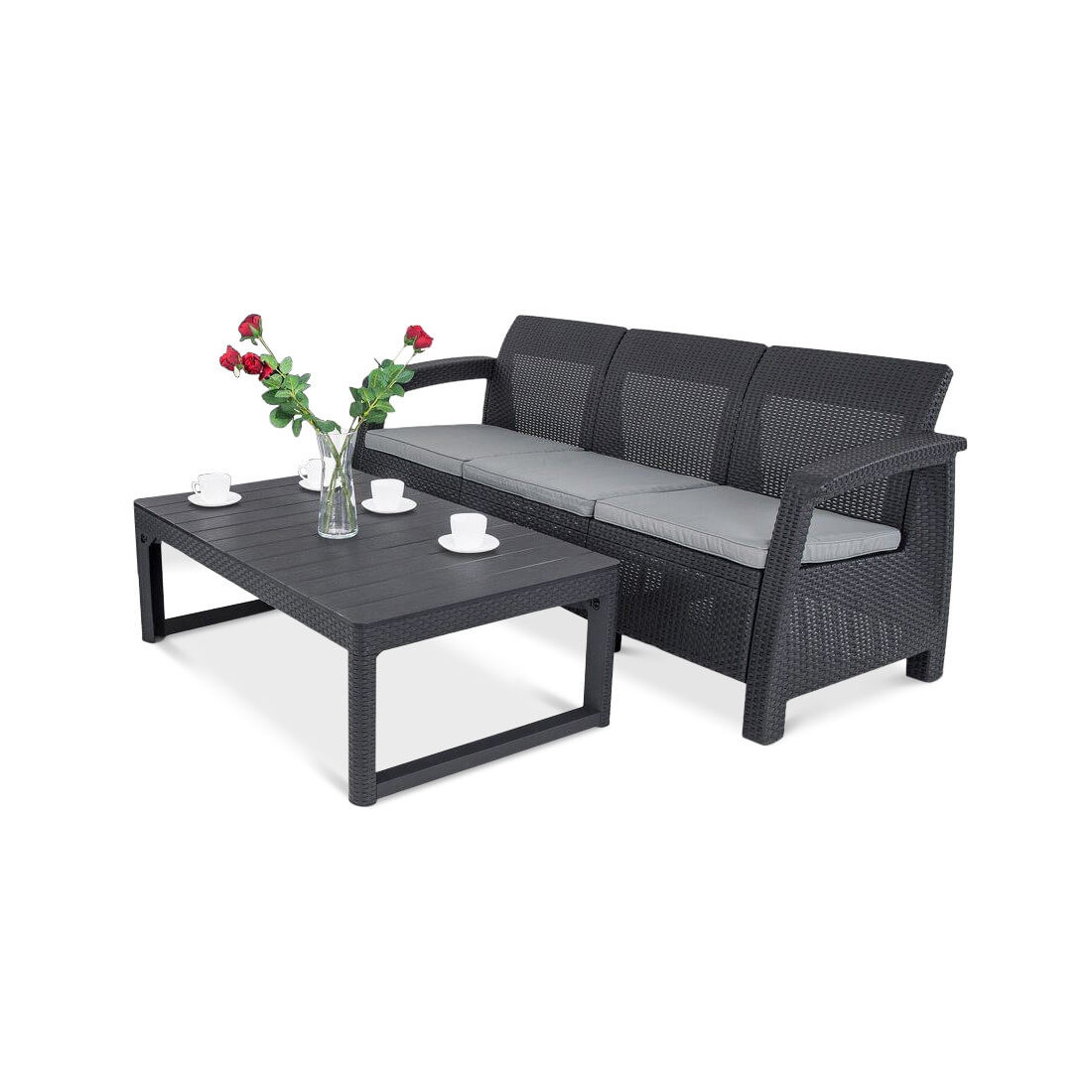 CORFU SOFA MAX/LYON ZESTAW GRAPHITE