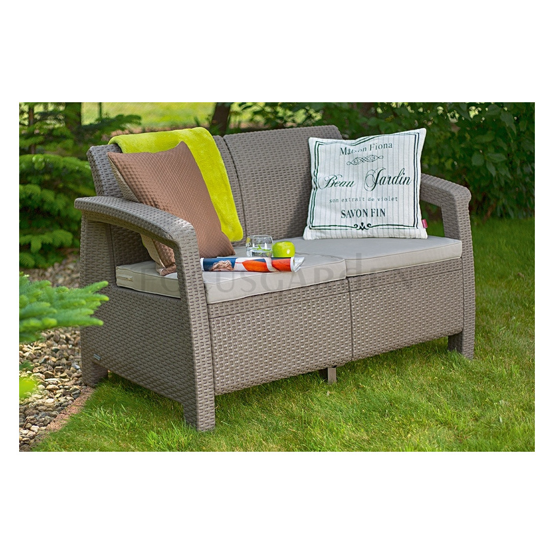 CORFU LOVE SEAT SOFA CAPPUCCINO