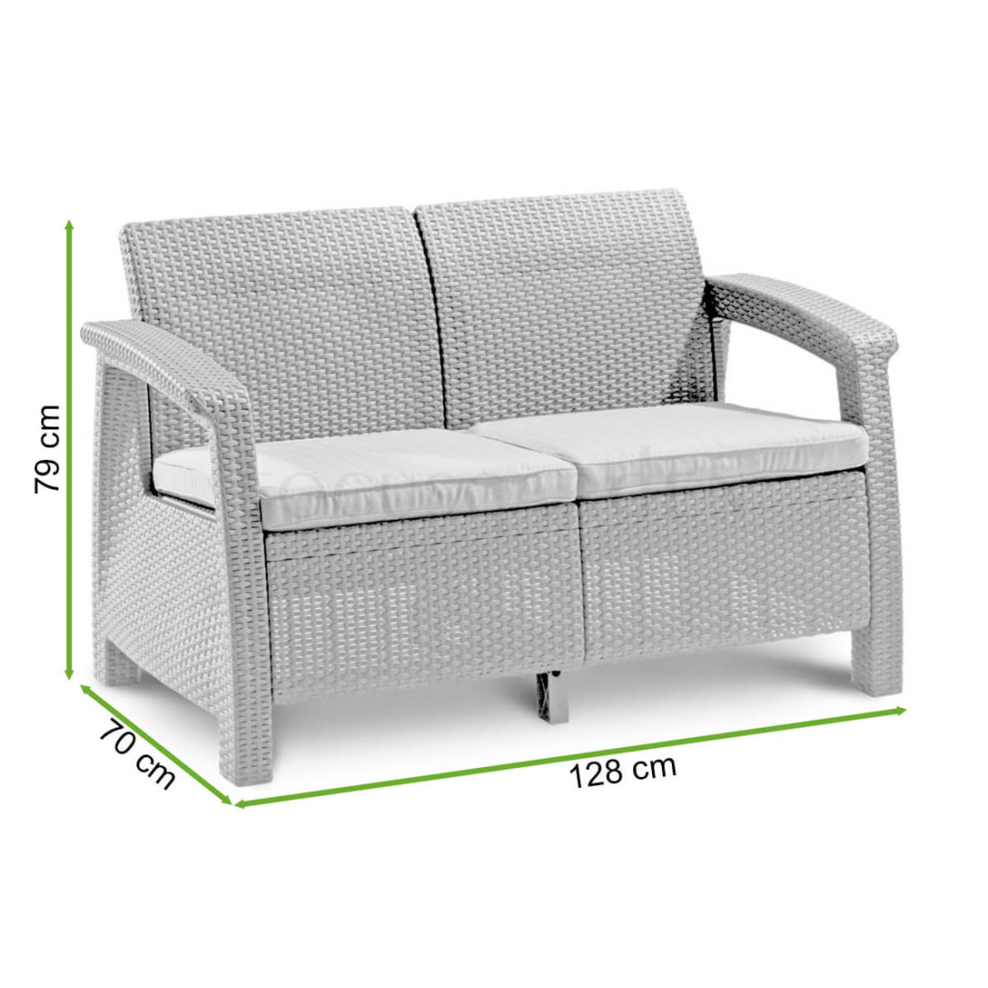 CORFU LOVE SEAT SOFA CAPPUCCINO
