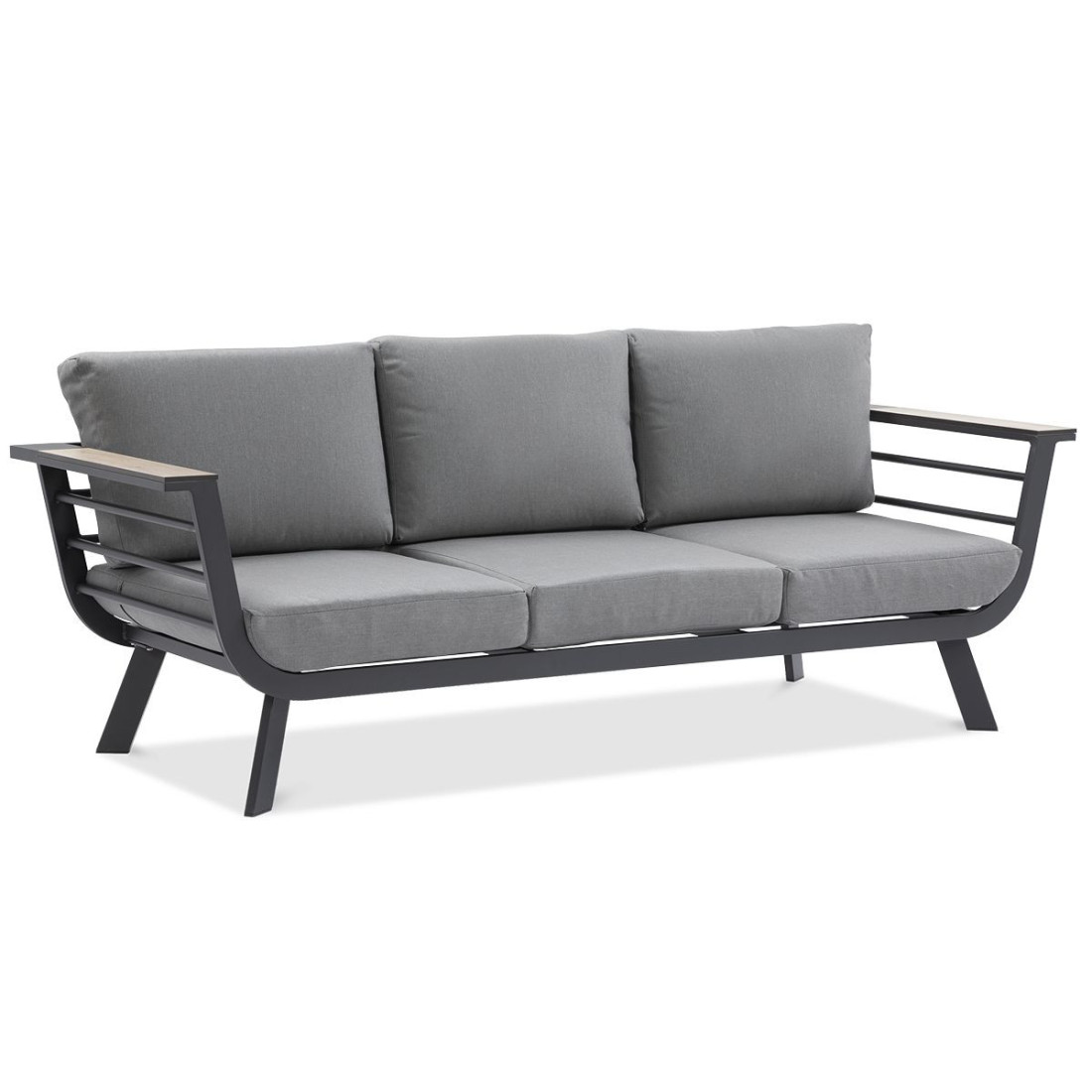 Trzyosobowa szara sofa z zestawu aspen caffe