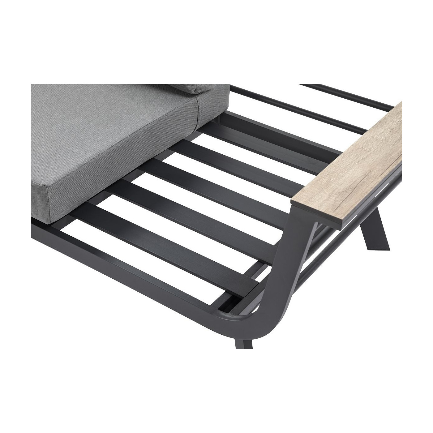 zbliżenie na ramę sofy z zestawu aspen caffe