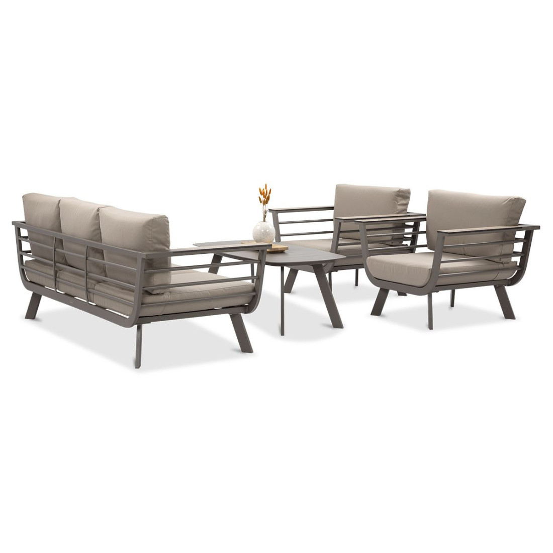 Konfiguracja zestawu aspen caffe z sofą i fotelami na przeciwko siebie