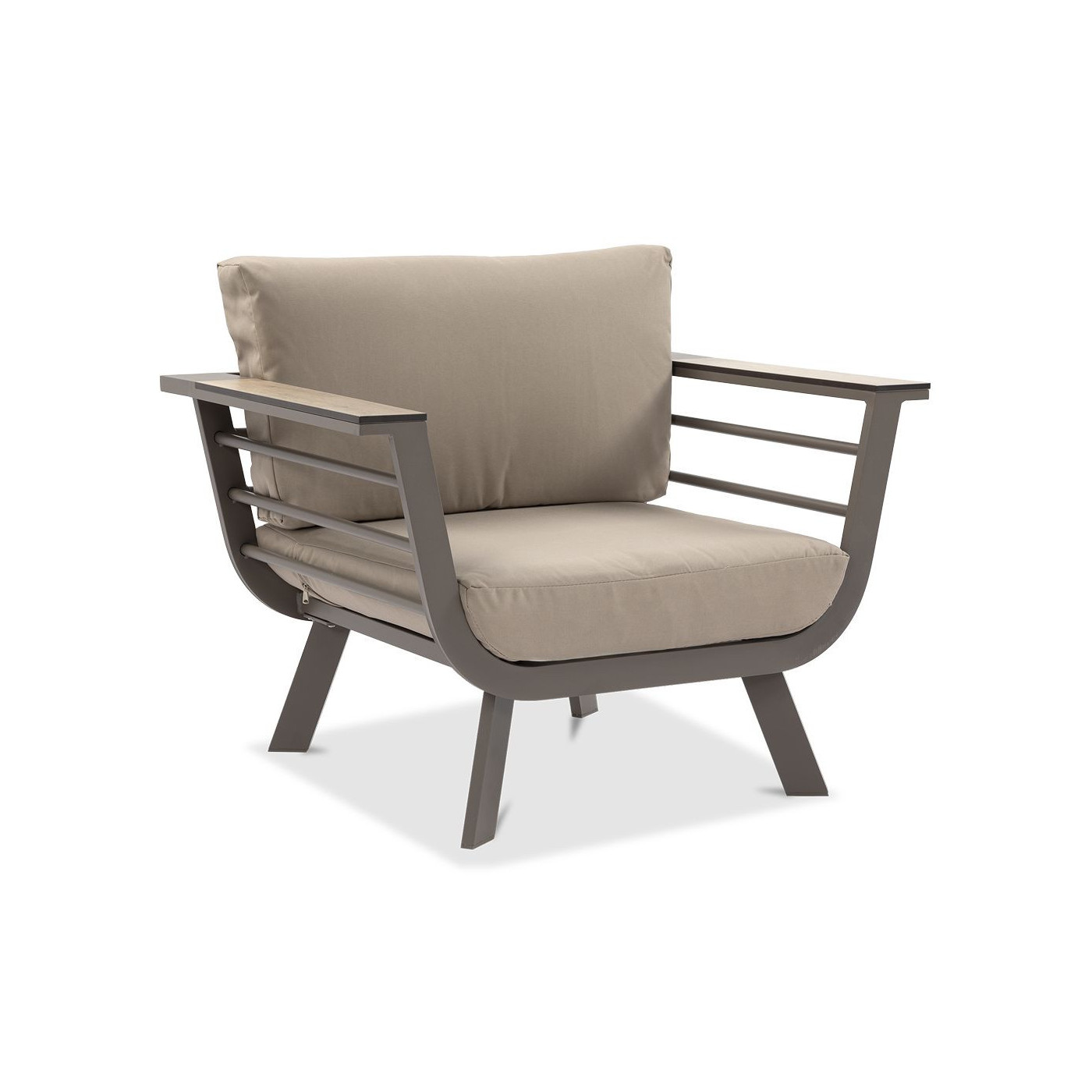 fotel ogrodowy z zestawu aspen caffe w kolorze szarobrązowym