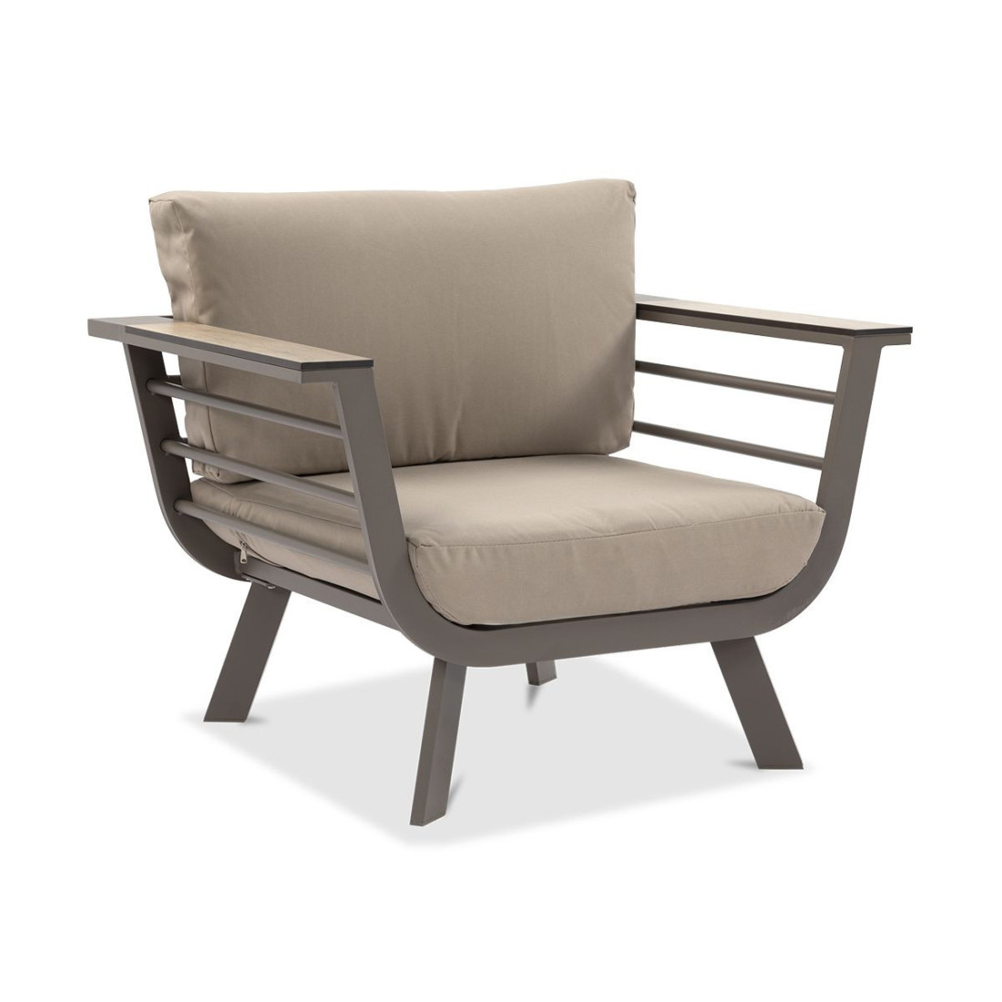 fotel ogrodowy z zestawu aspen caffe w kolorze szarobrązowym