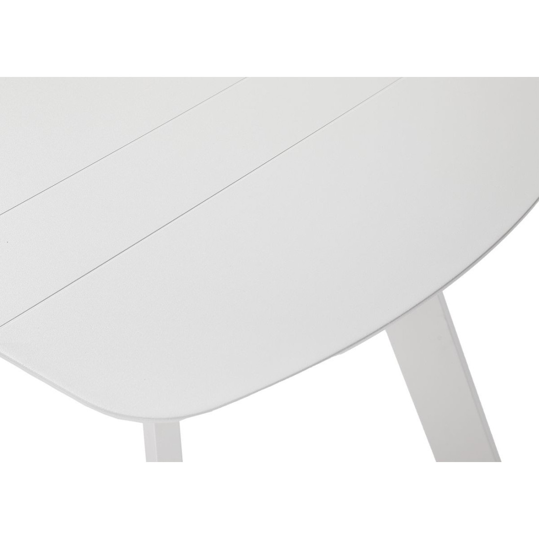 Zbliżenie na aluminiowy biały blat stołu aspen caffe