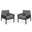 Dwa fotele ogrodowe ascona w kolorze ciemno szarym