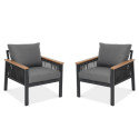 zestaw dwóch foteli na ogród ascona dark grey
