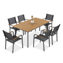 sześcioosobowy zestaw jadalniany do ogrodu tacoma w kolorze grafitowym 