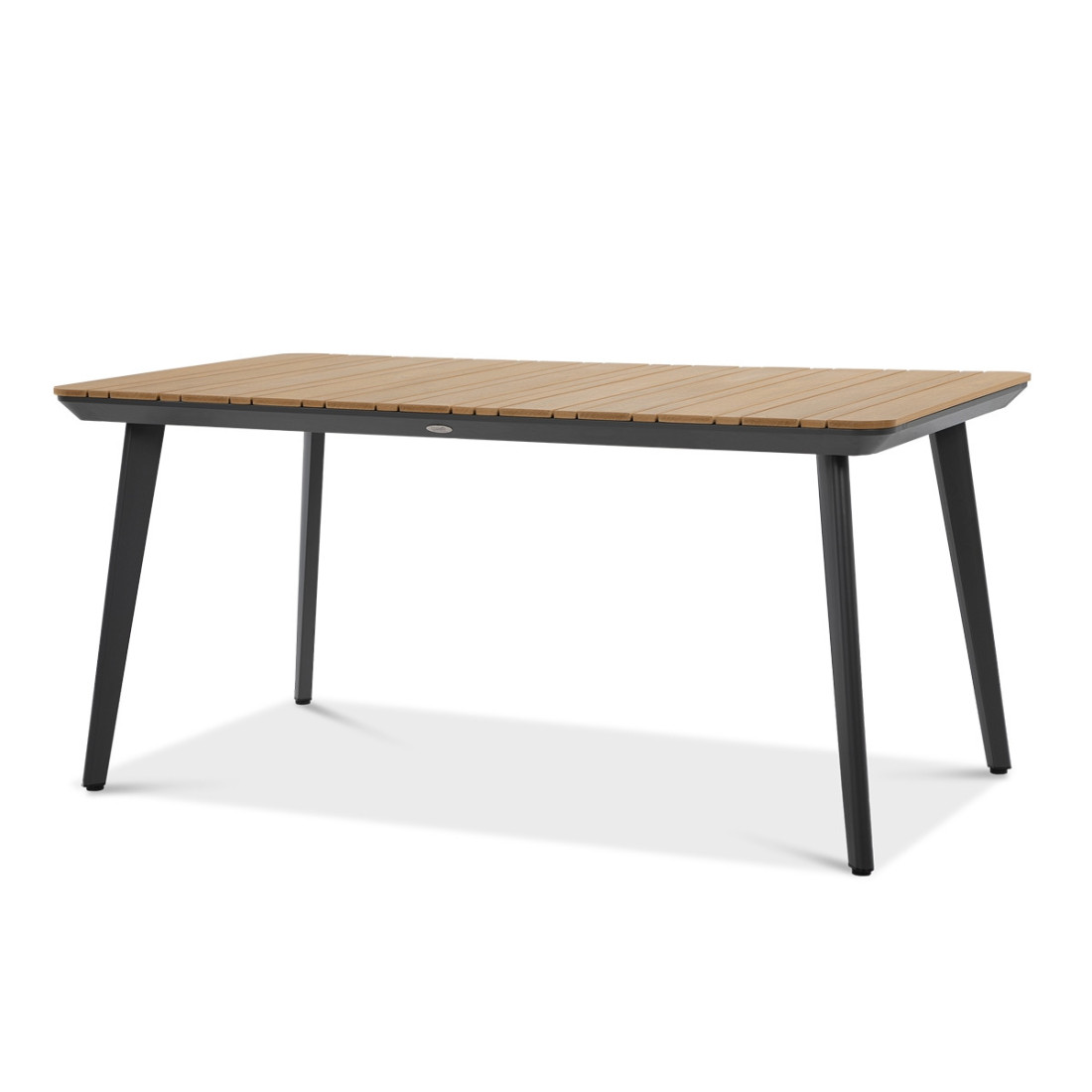 Grafitowy stół tacoma z drewnianym blatem