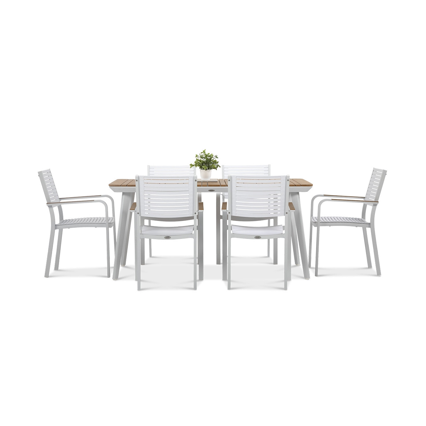 bok białego zestawu do ogrodu tacoma