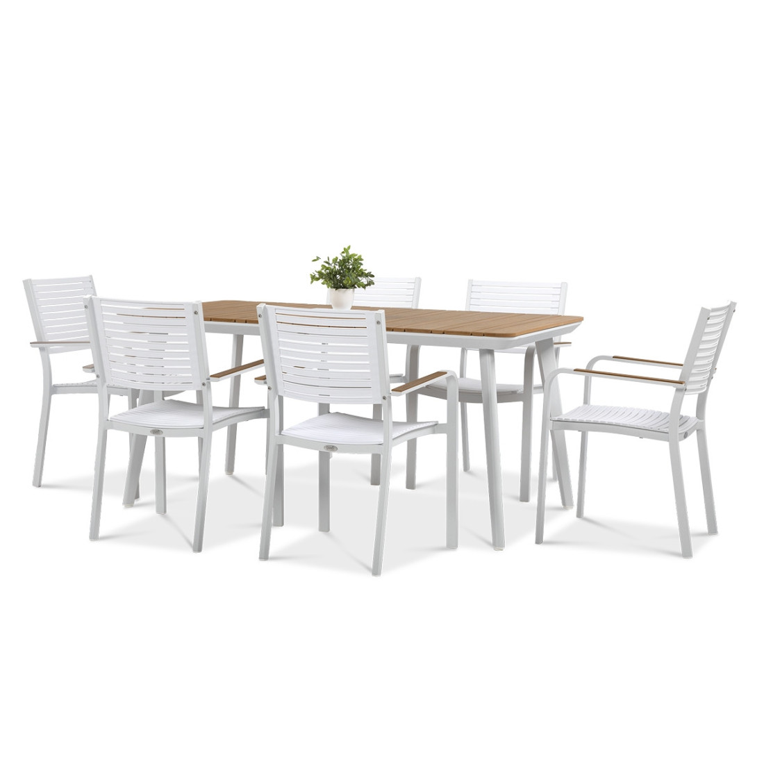 bok białego zestawu na ogród tacoma