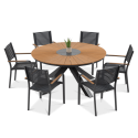 Zestaw jadalniany do ogrodu - okrągły stół i sześć krzeseł