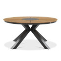 Okrągły stół z drewnianym blatem tacoma